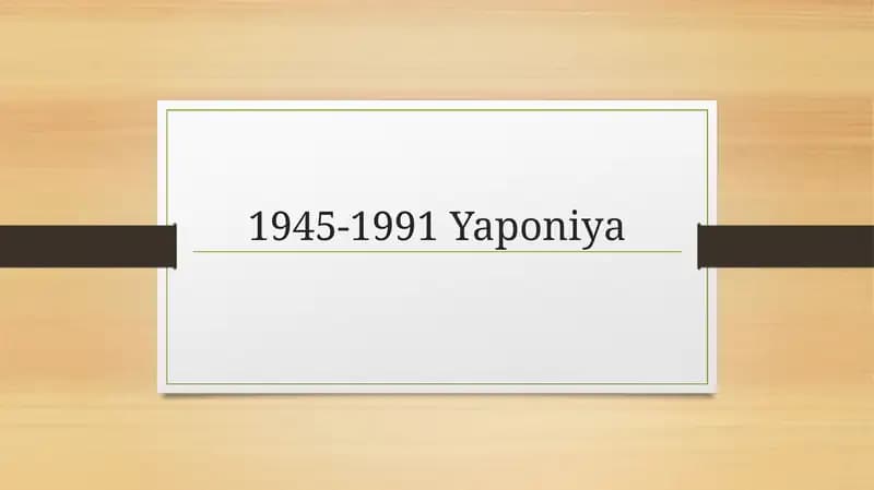 1945-1991 Yaponiya
