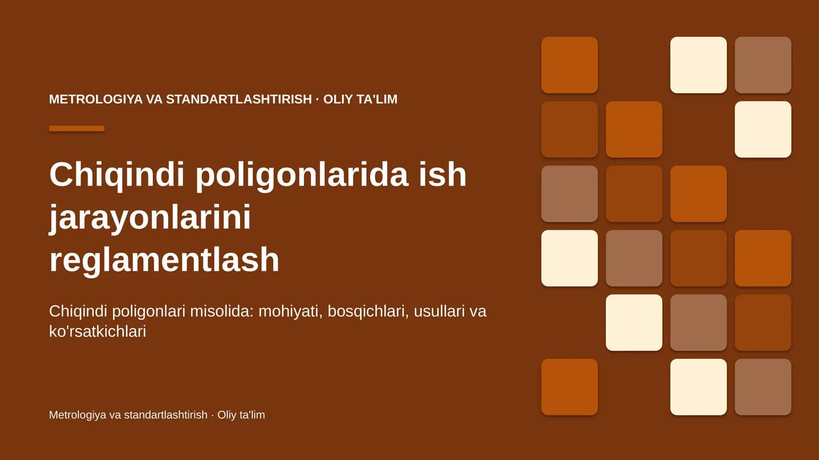 Chiqindi poligonlarida ish jarayonlarini reglamentlash