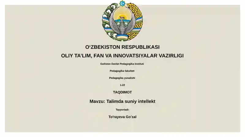 Talimda suniy intellekt