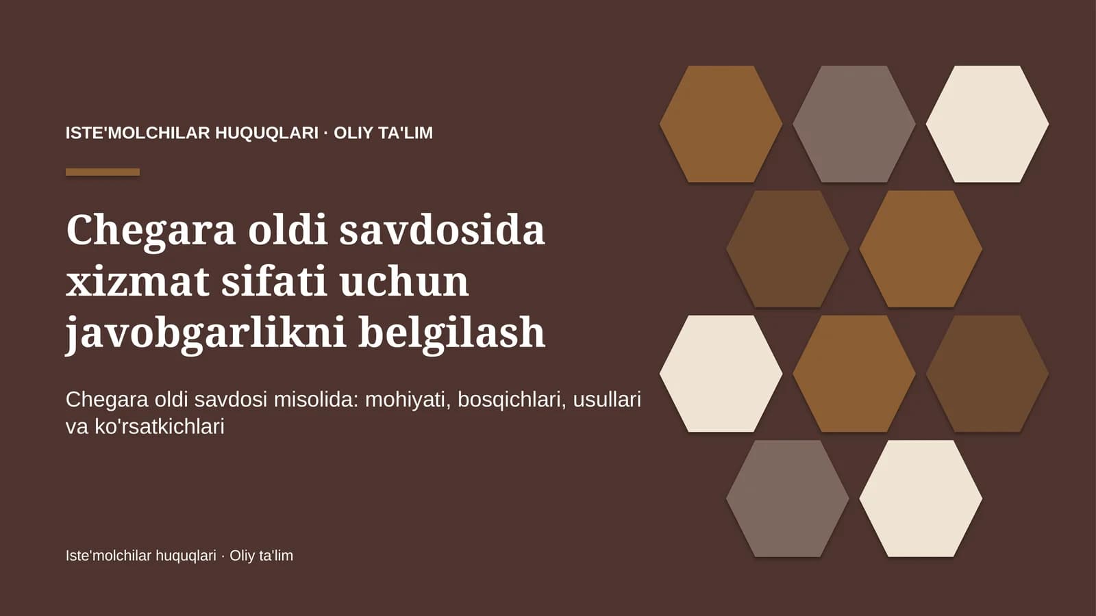 Iste'molchilar huquqlari · Oliy ta'lil