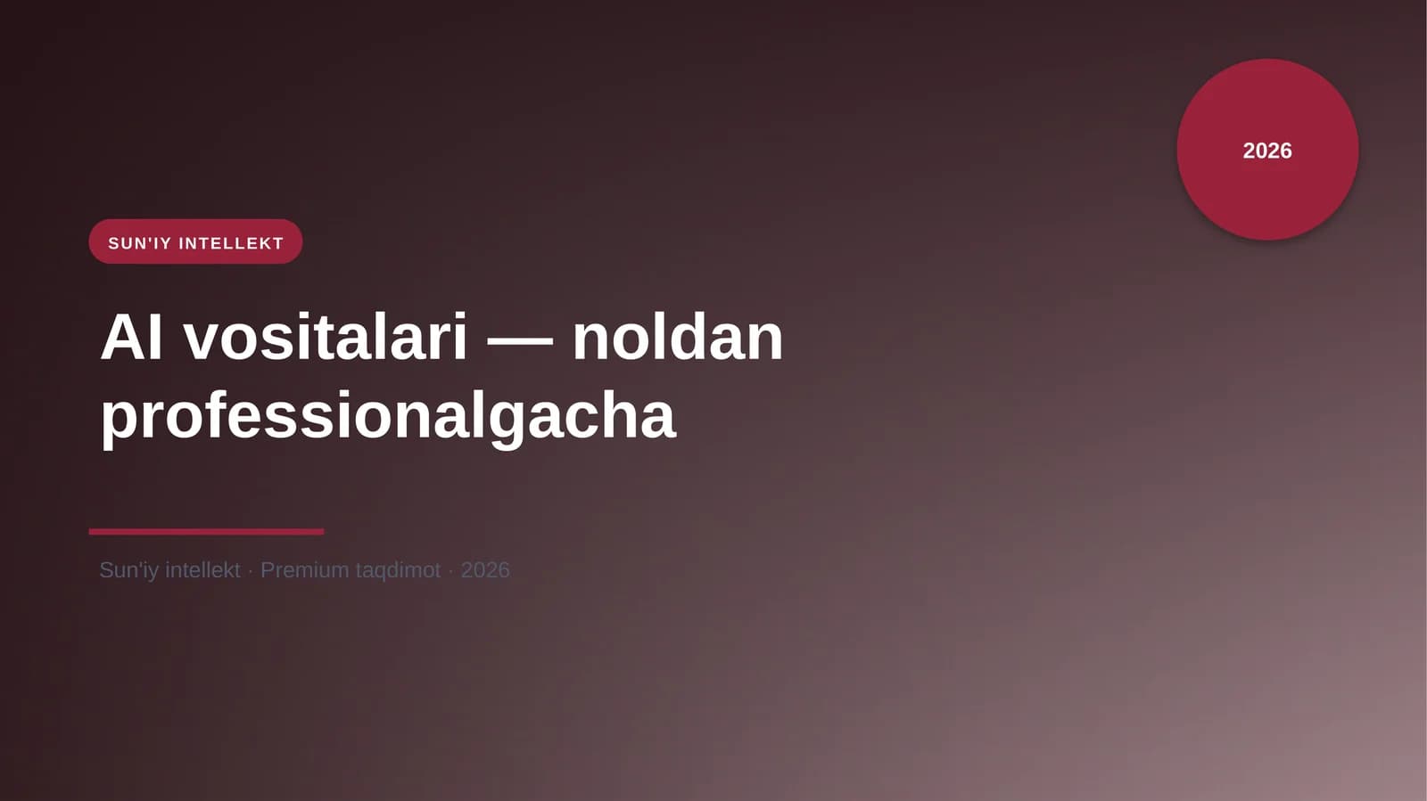 AI vositalari — noldan professionalgacha