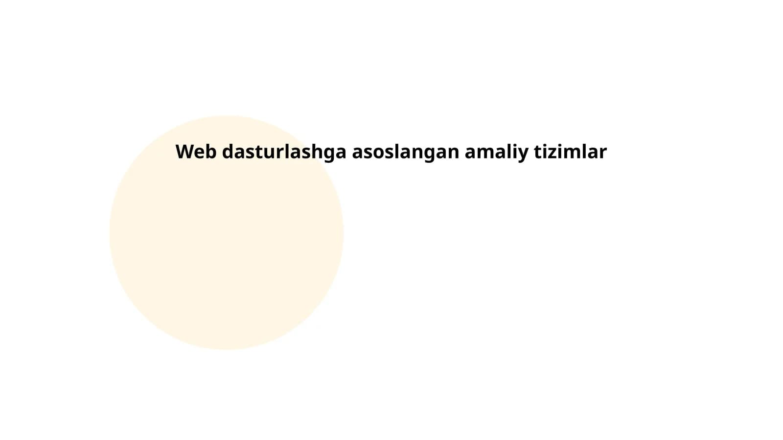 Veb dasturlashga asoslangan amaliy tizimlar