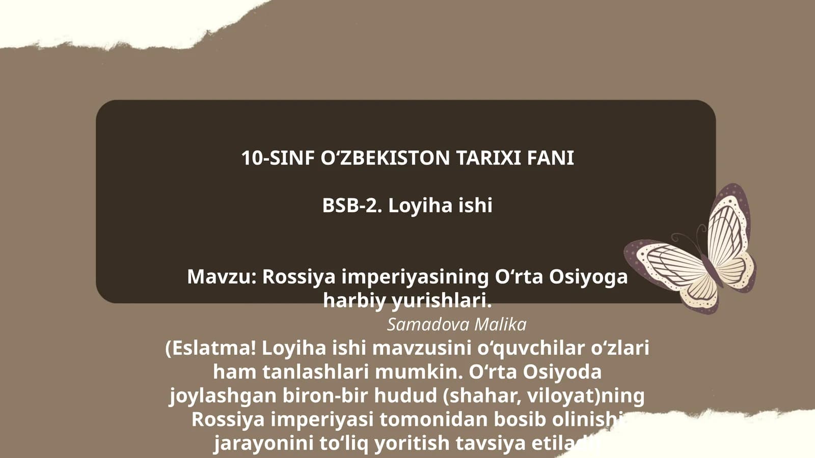 BSB-2. Loyiha ishi