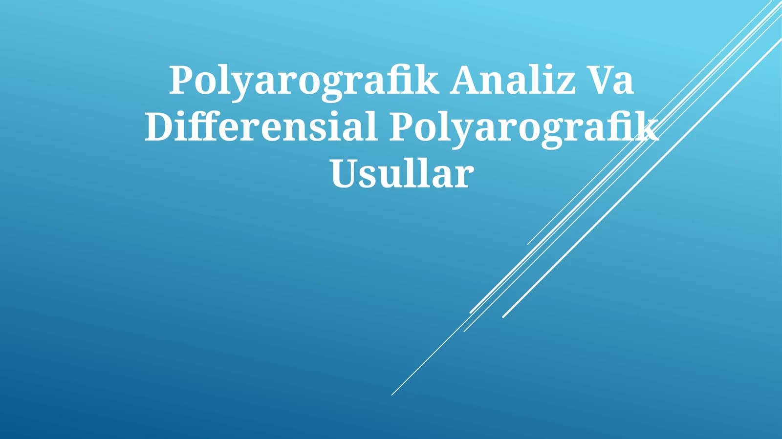 Polyarografik Analiz Va DifferensialPolyarografikUsullar