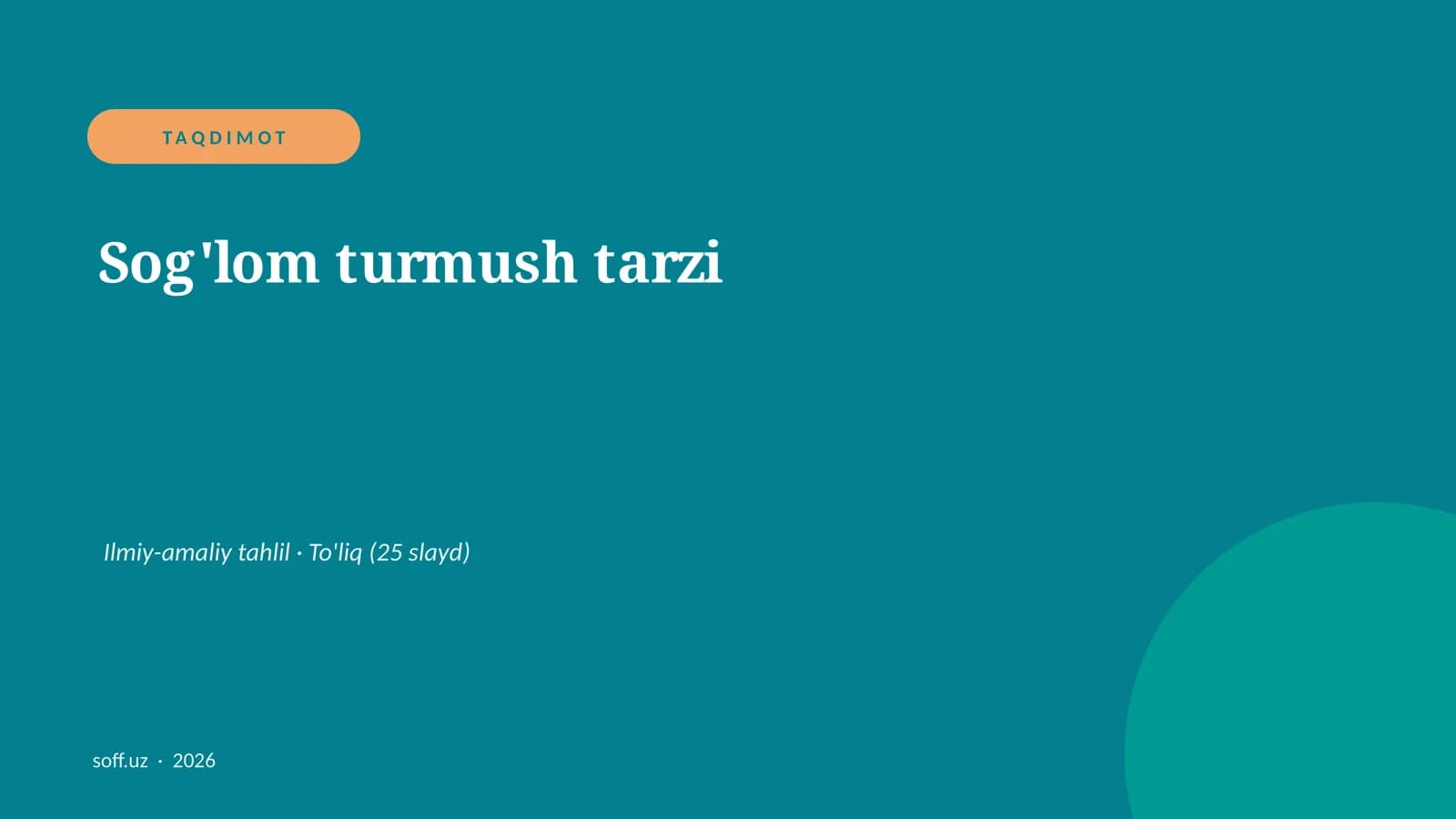 Sog'lom turmush tarzi