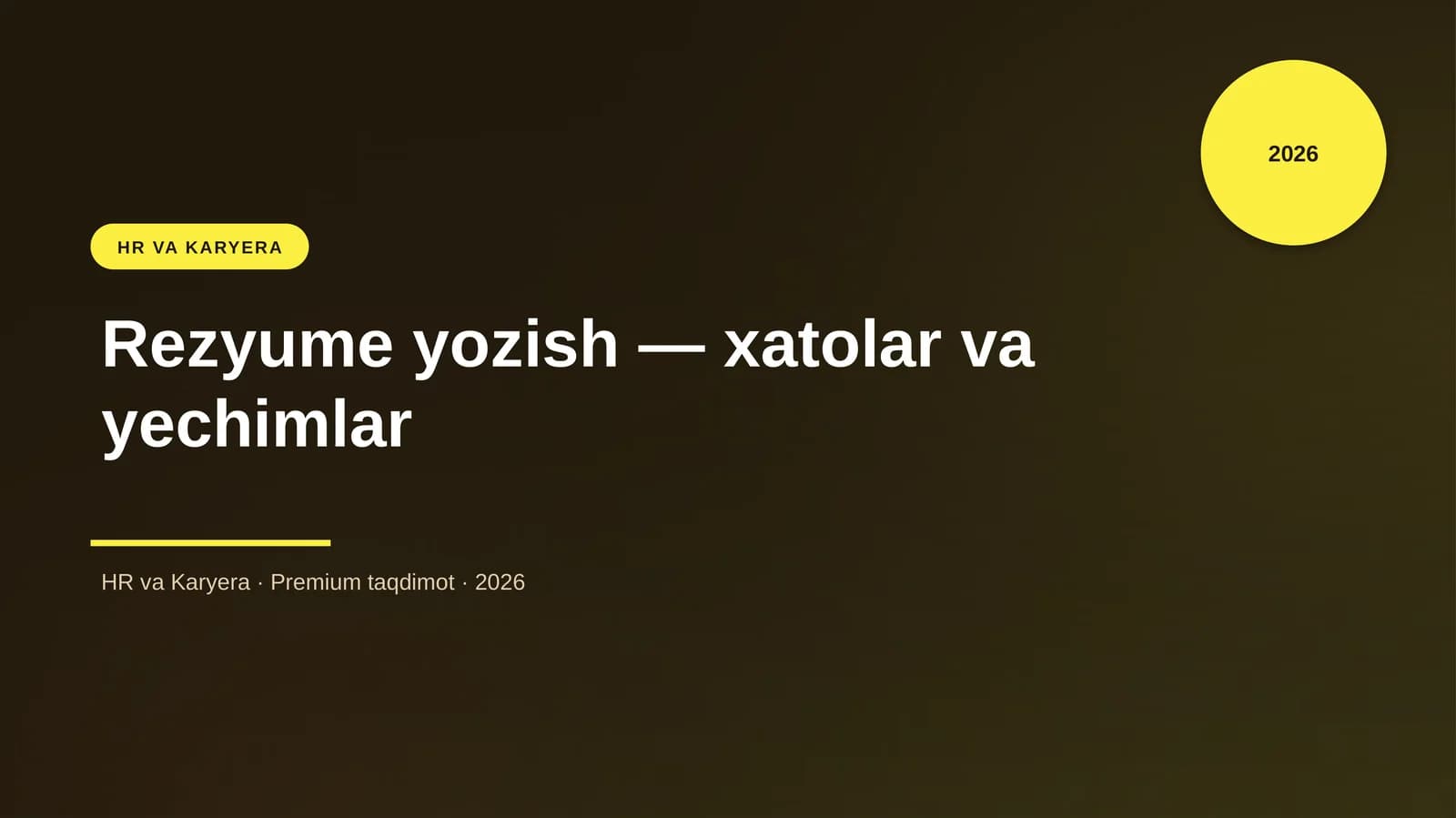 Rezyume yozish — xatolar va yechimlar