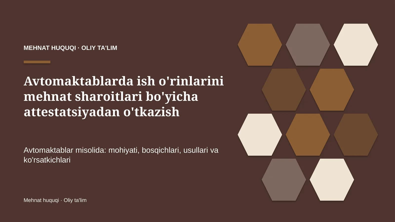 avtomaktablarda ish o'rinlarini mehnat sharoitlari bo'yicha attestatsiyadan o'tkazish 3339