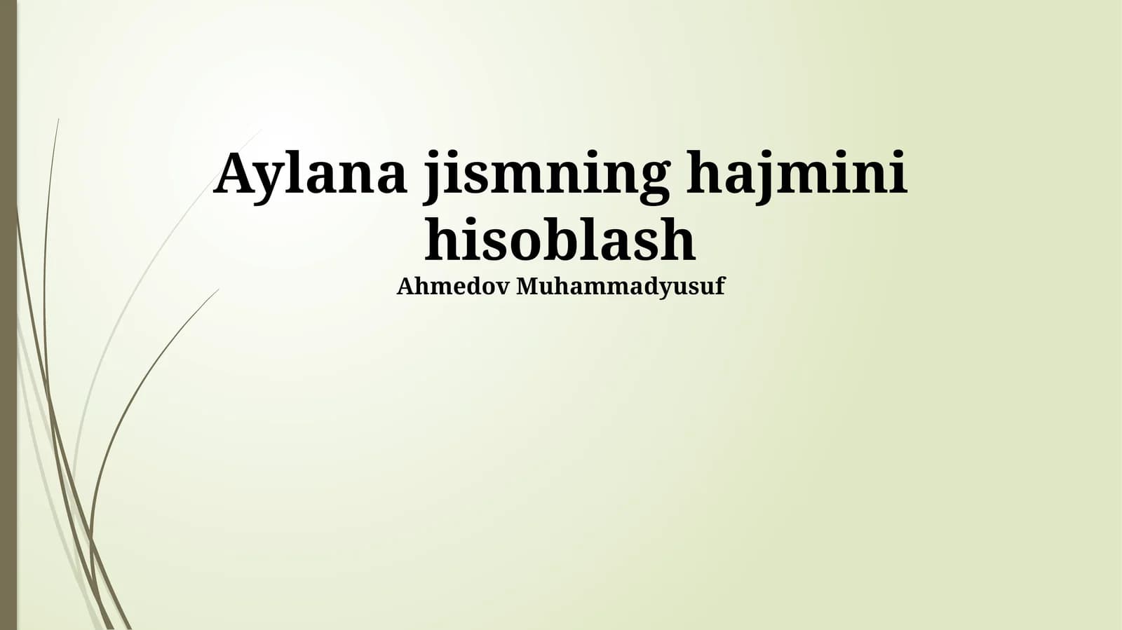 Kubning hajmini hisoblash