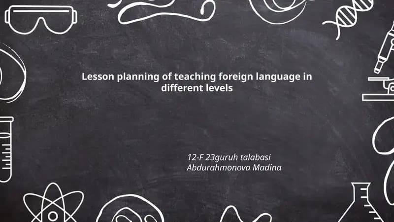 Lesson Planning of Teaching Foreign Language