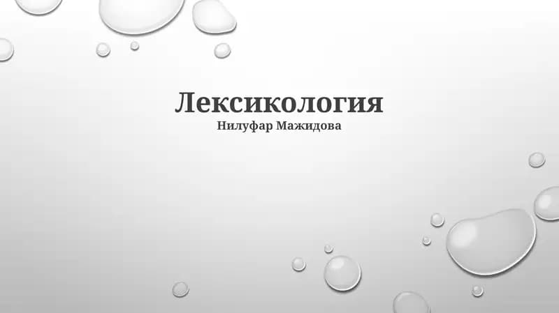 Лексикология