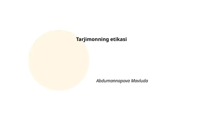 Tarjimonning etikasi