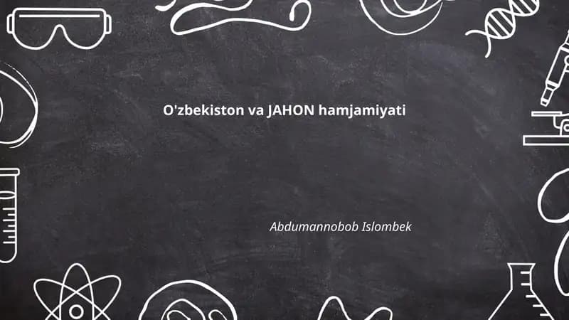 O'zbekiston va JAHON hamjamiyati