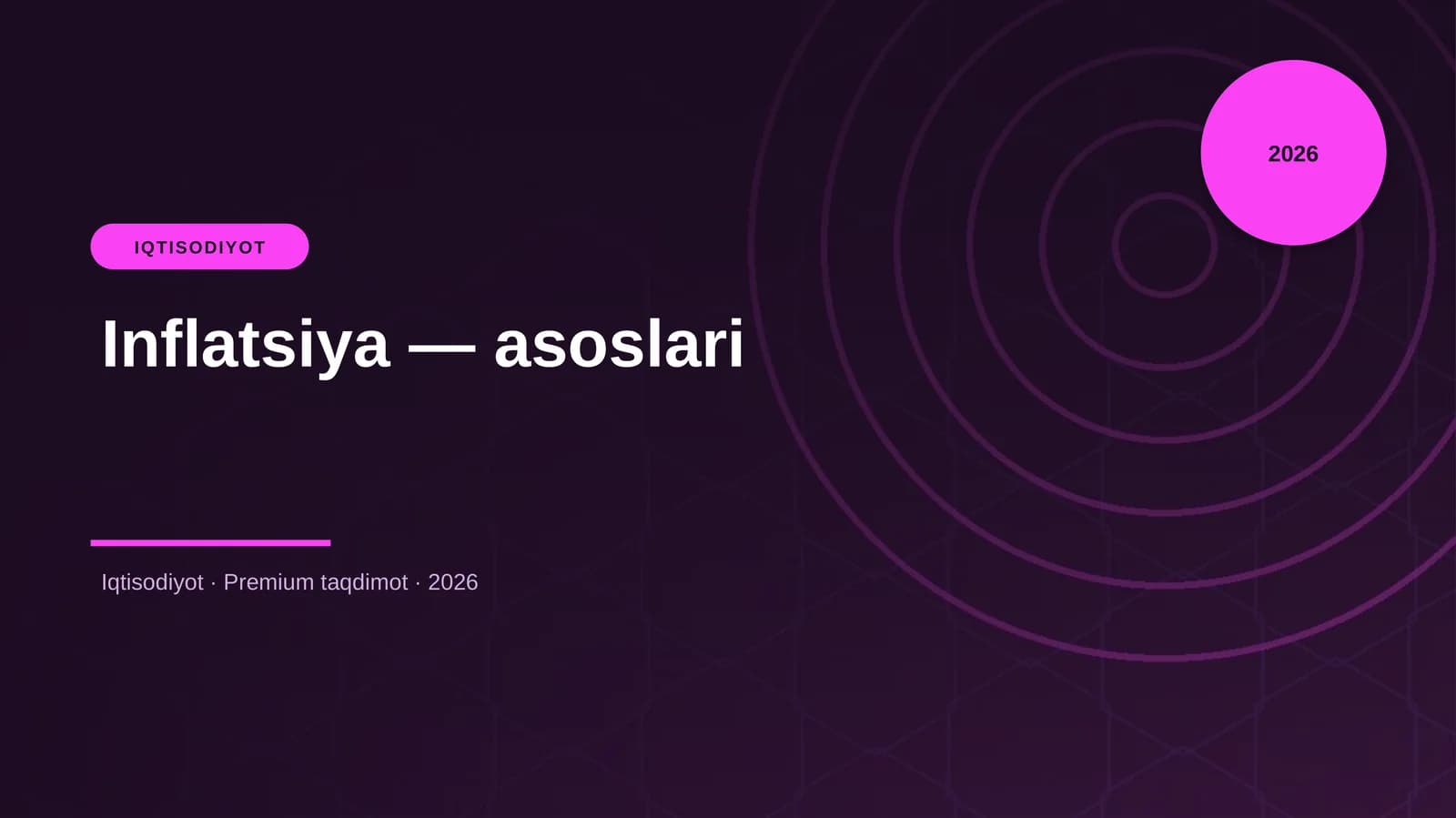 Inflatsiya — asoslari