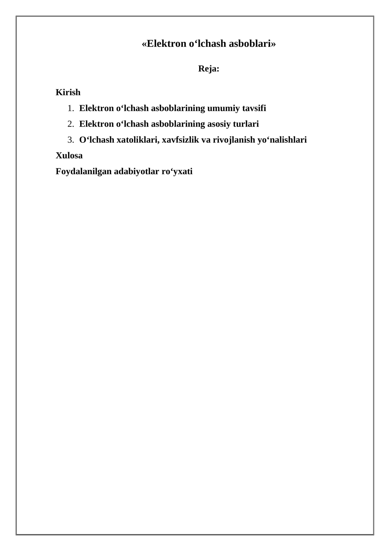 Elektron o‘lchash asboblari