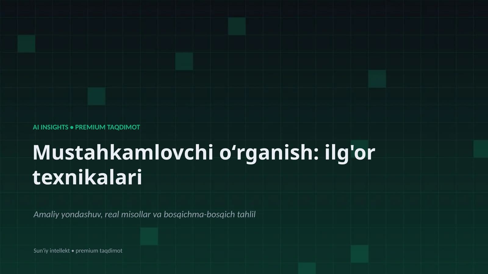 AI INSIGHTS • PREMIUM TAQDIMOT