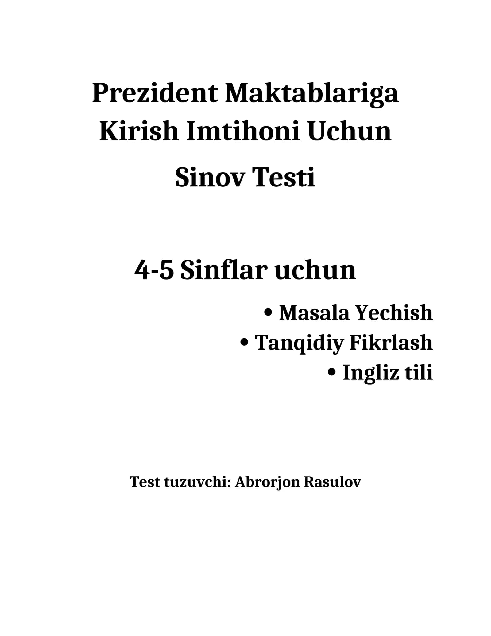 Blok test matematika