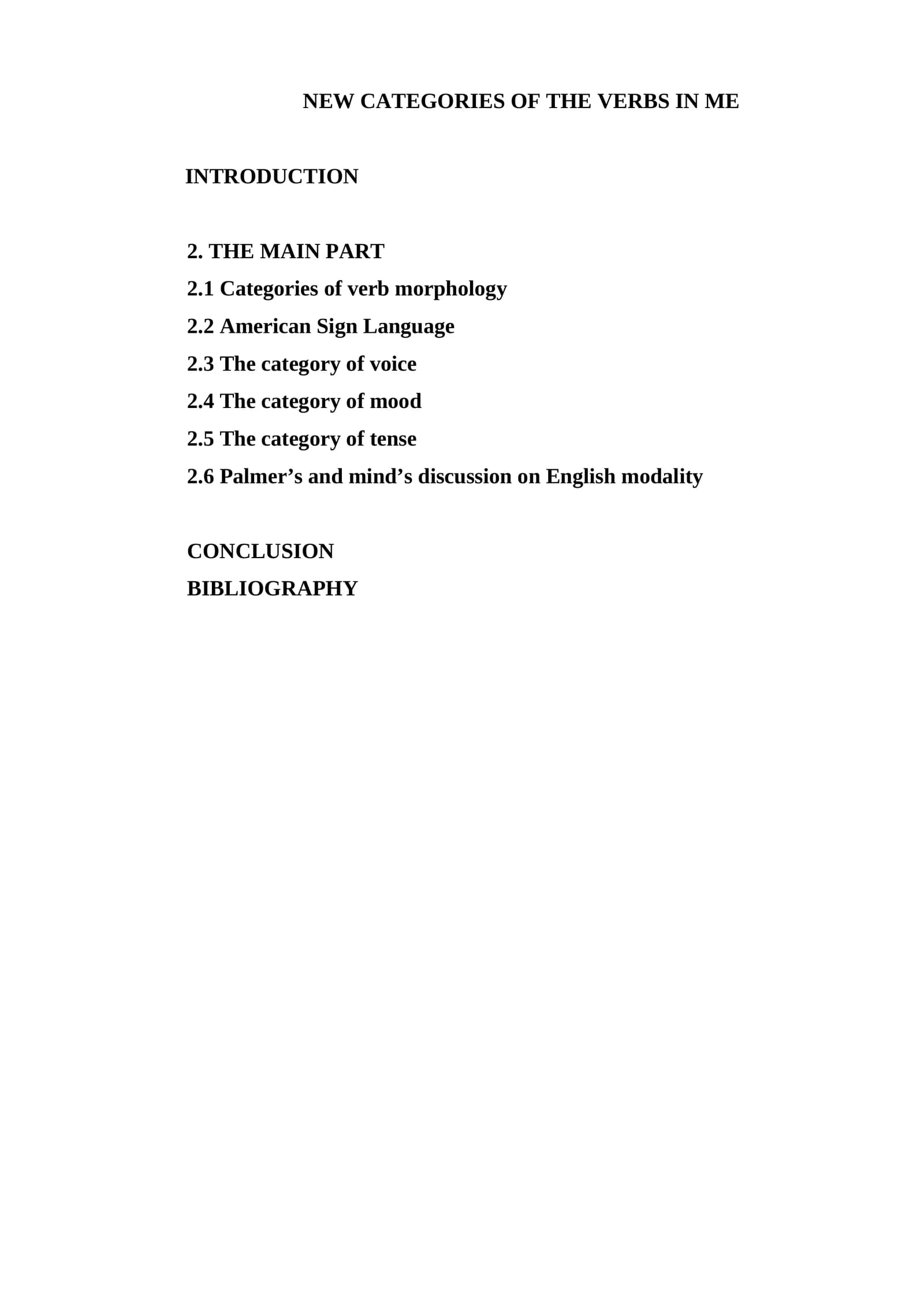 Categories of the Verbs in ME