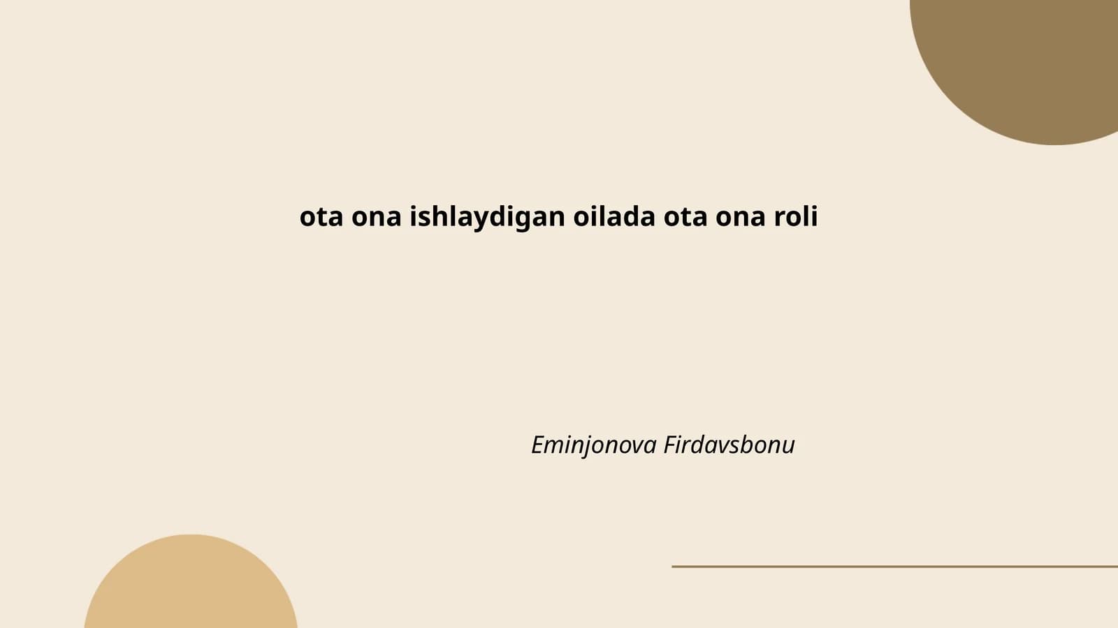 Oilada ota-onaning mas'uliyati