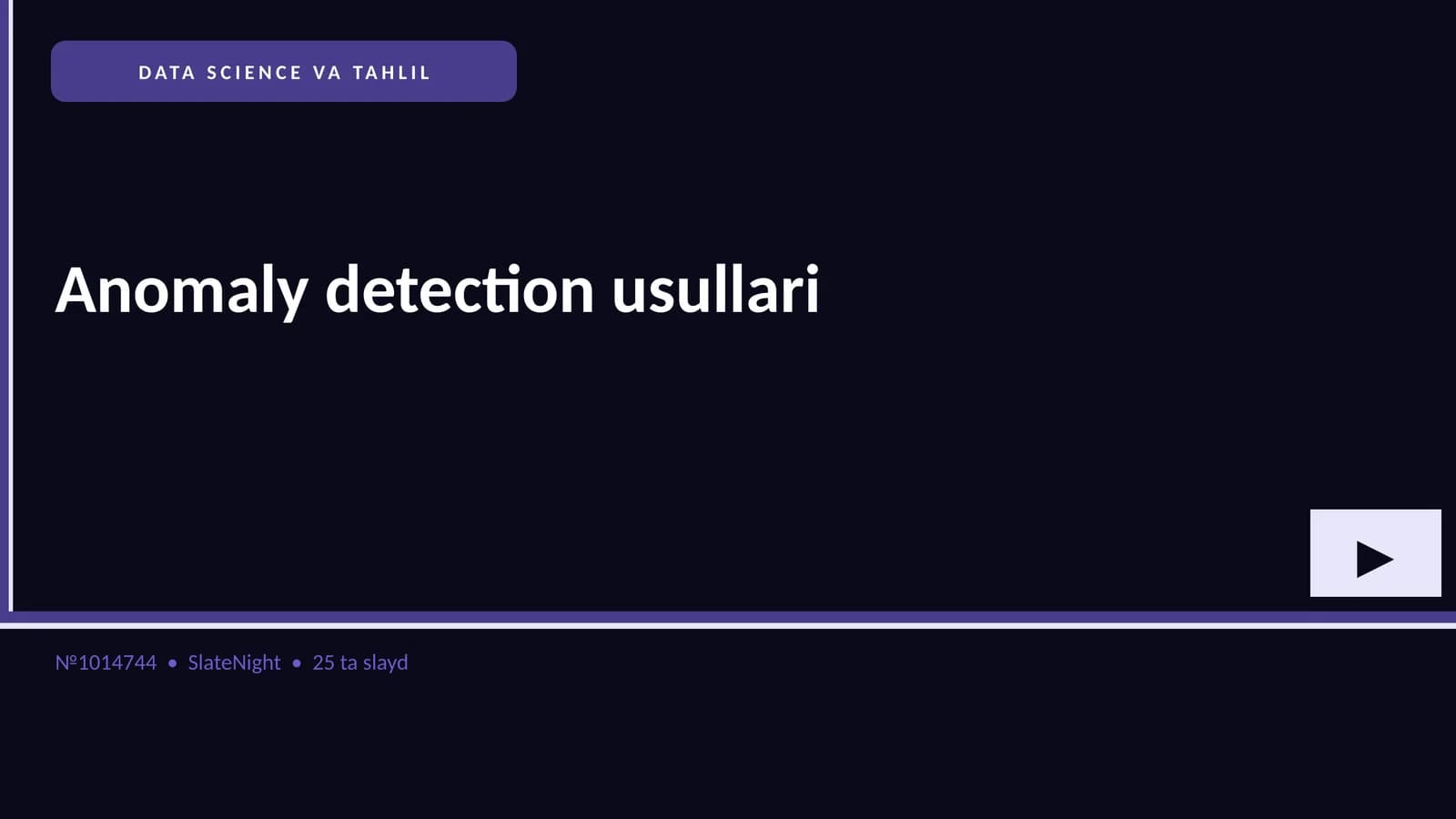 Anomaly detection usullari