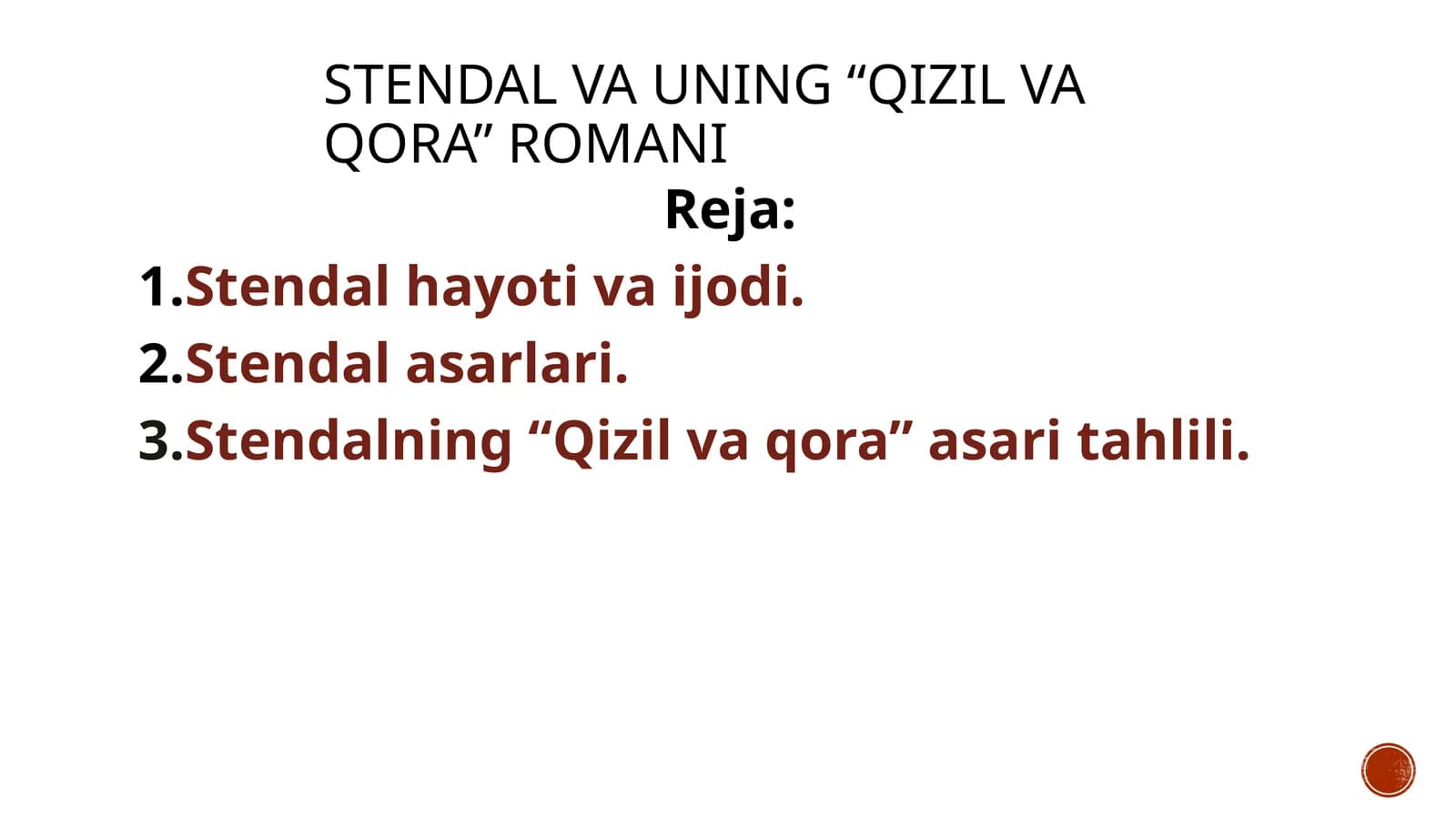 Stendal va uning “Qizil va qora” romani