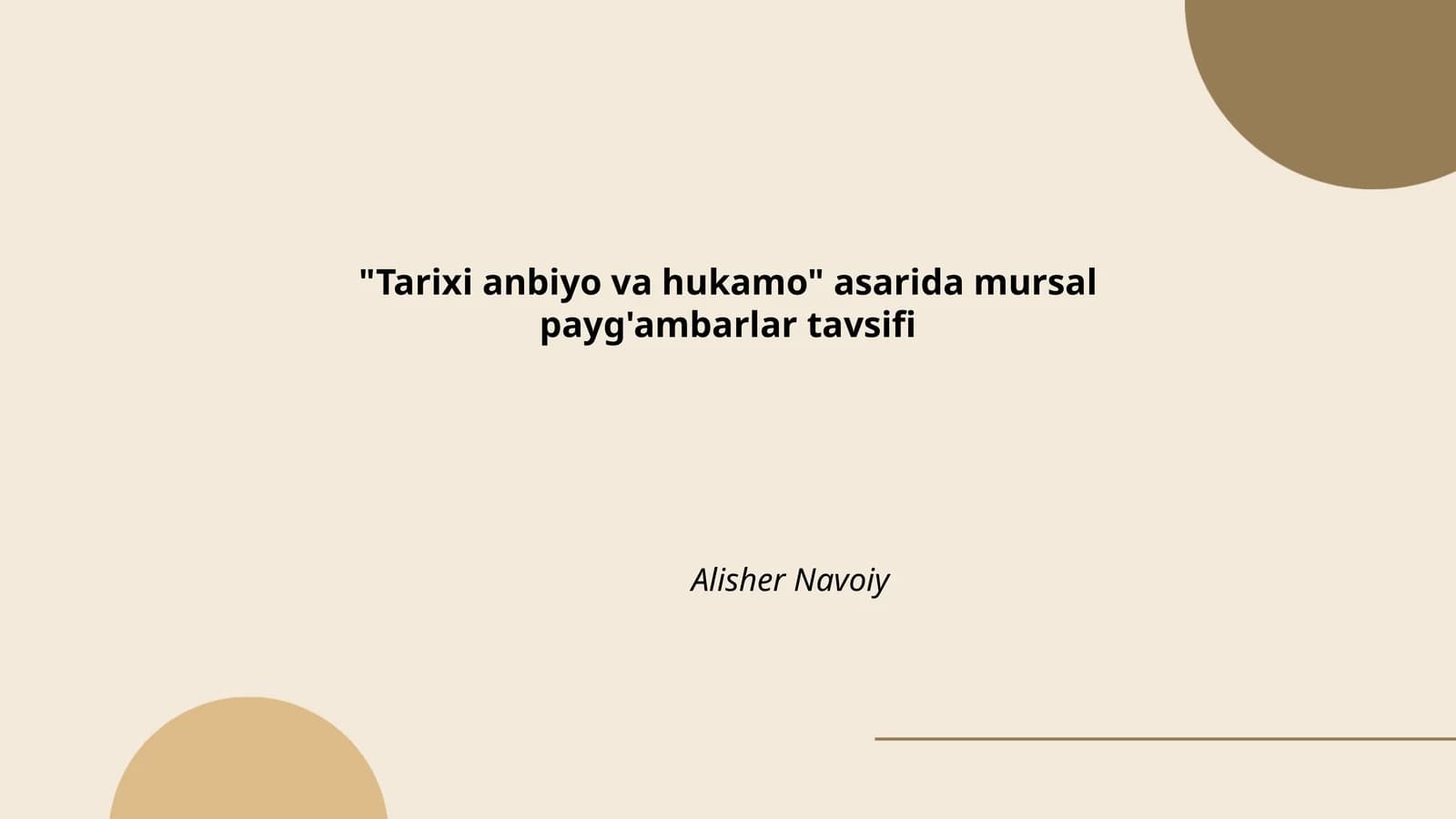 Mursal Payg'ambarlar Tavsifi