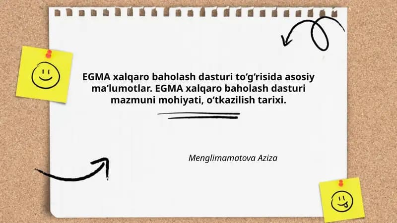 EGMA xalqaro baholash dasturi
