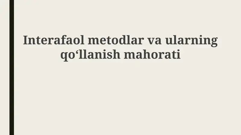 Interaktiv usullar