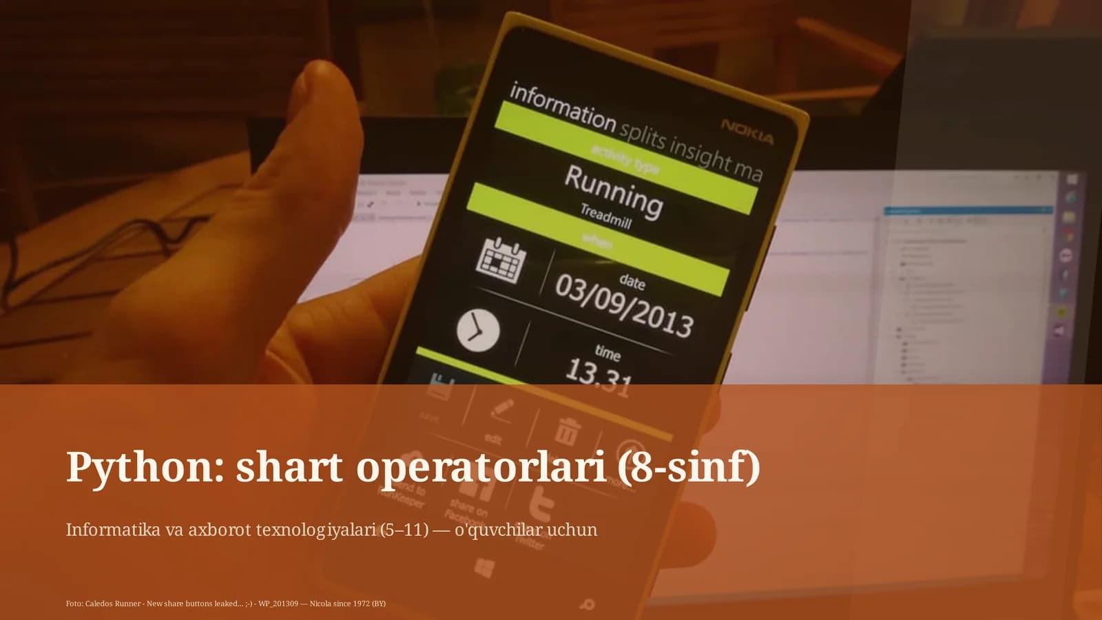 Python: shart operatorlari (8-sinf)