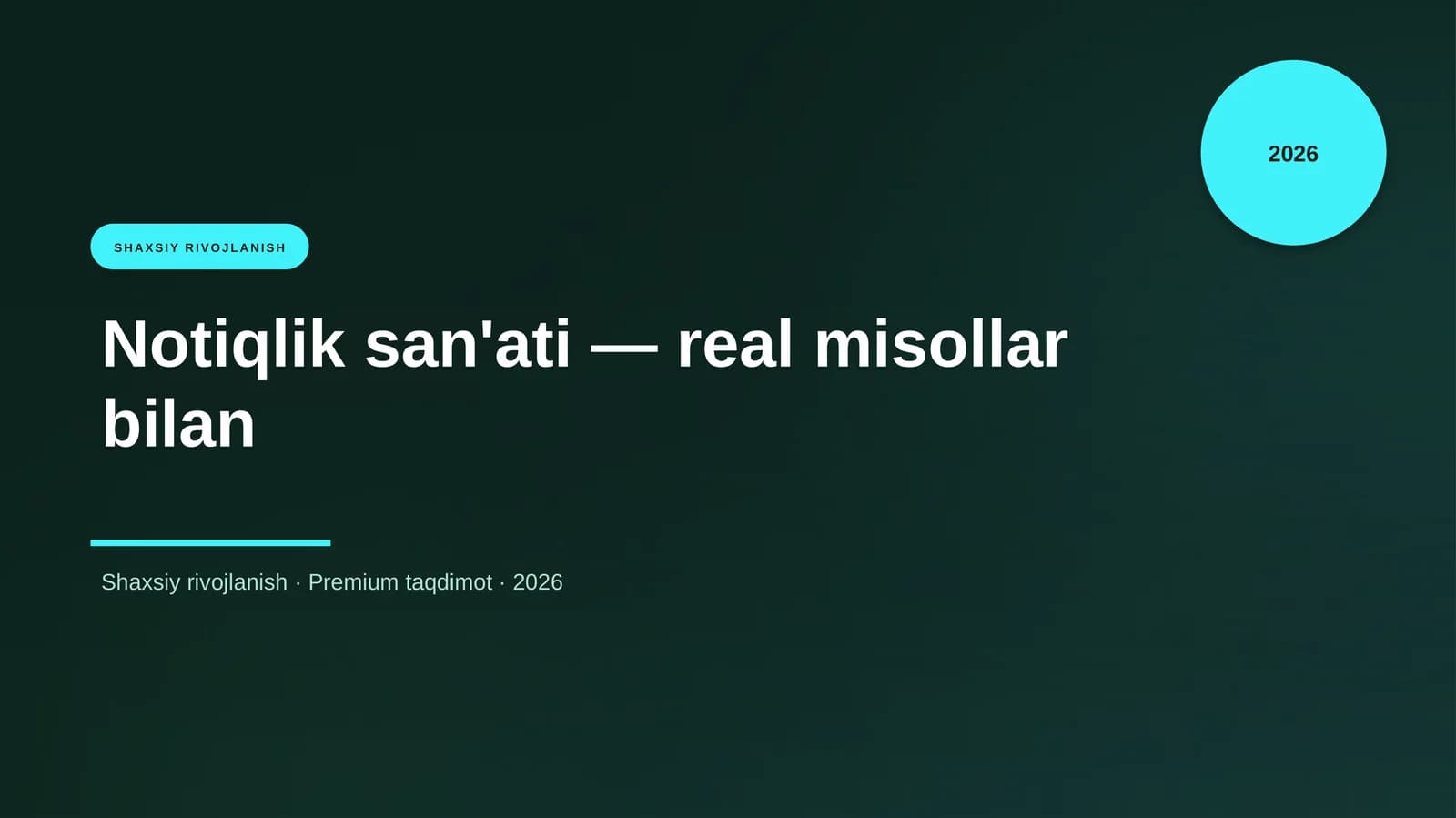 Notiqlik san'ati - real misollar bilan