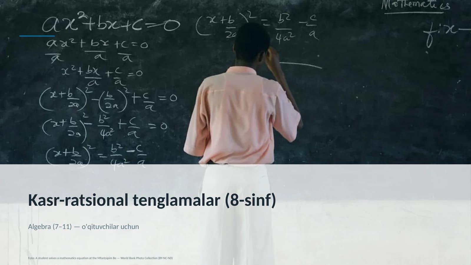 Algebra (7–11) — o'qituvchilar uchun