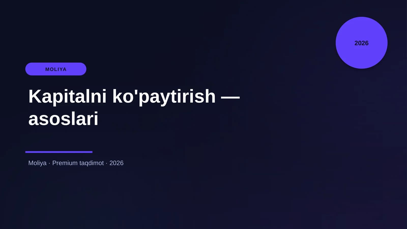 Kapitalni ko'paytirish — asoslari