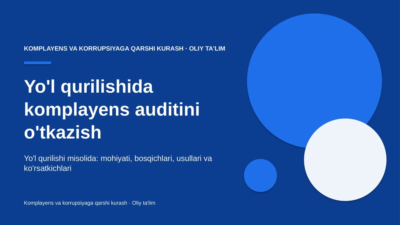 yo'l qurilishida komplayens auditini o'tkazish 1371