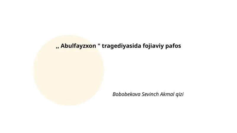 Abulfayzxon tragediyasi