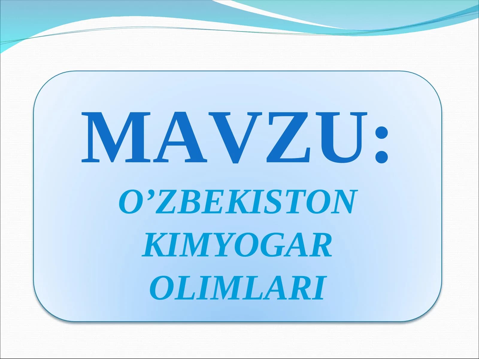 O'zbekiston kimyogar olimlari