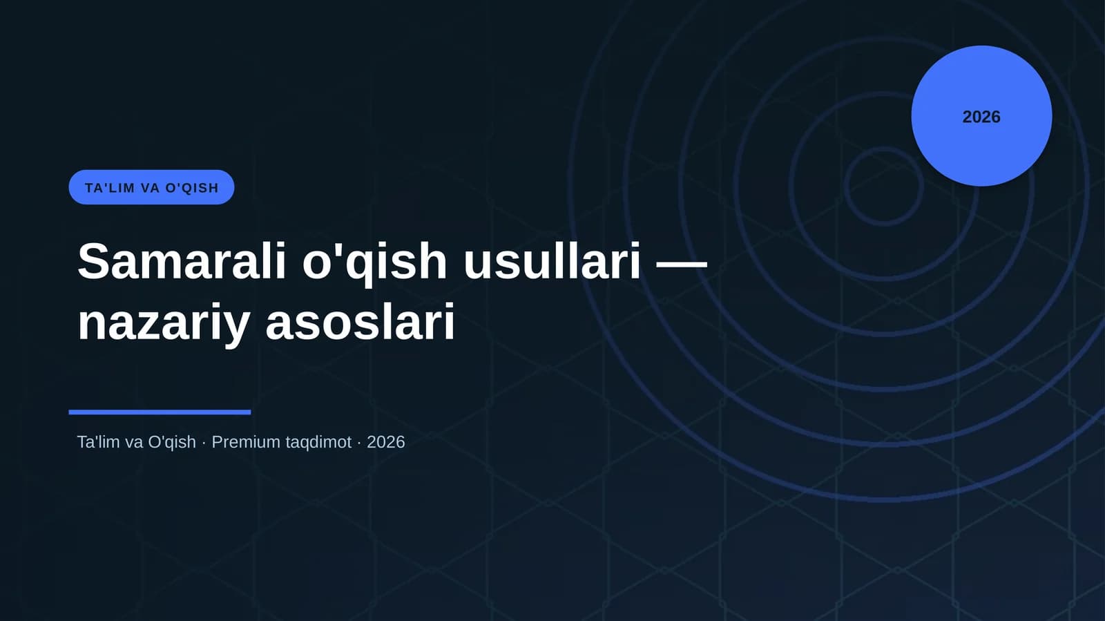 Samarali o'qish usullari — nazariy asoslari