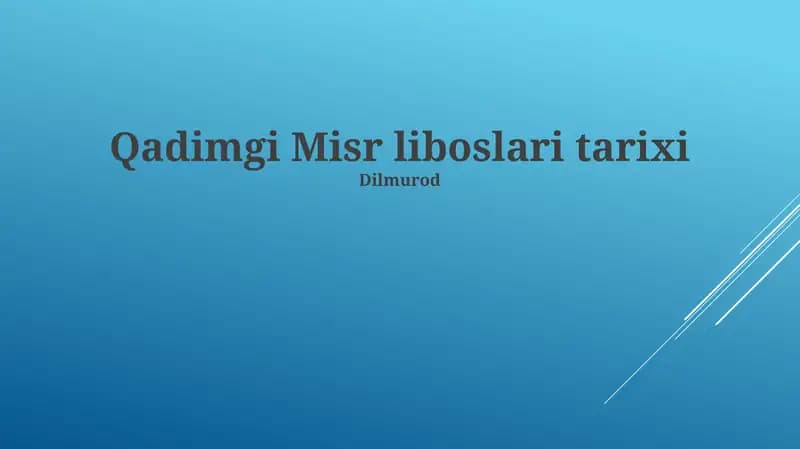 Qadimgi Misr liboslari tarixi