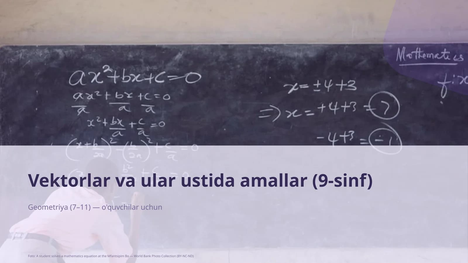 Vektorlar va ular ustida amallar (9-sinf)
