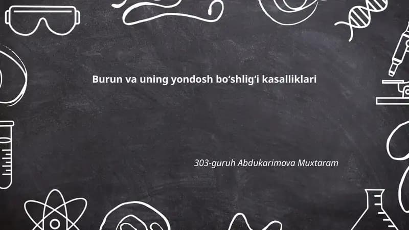 Burun va uning yondosh boʻshligʻi kasalliklari