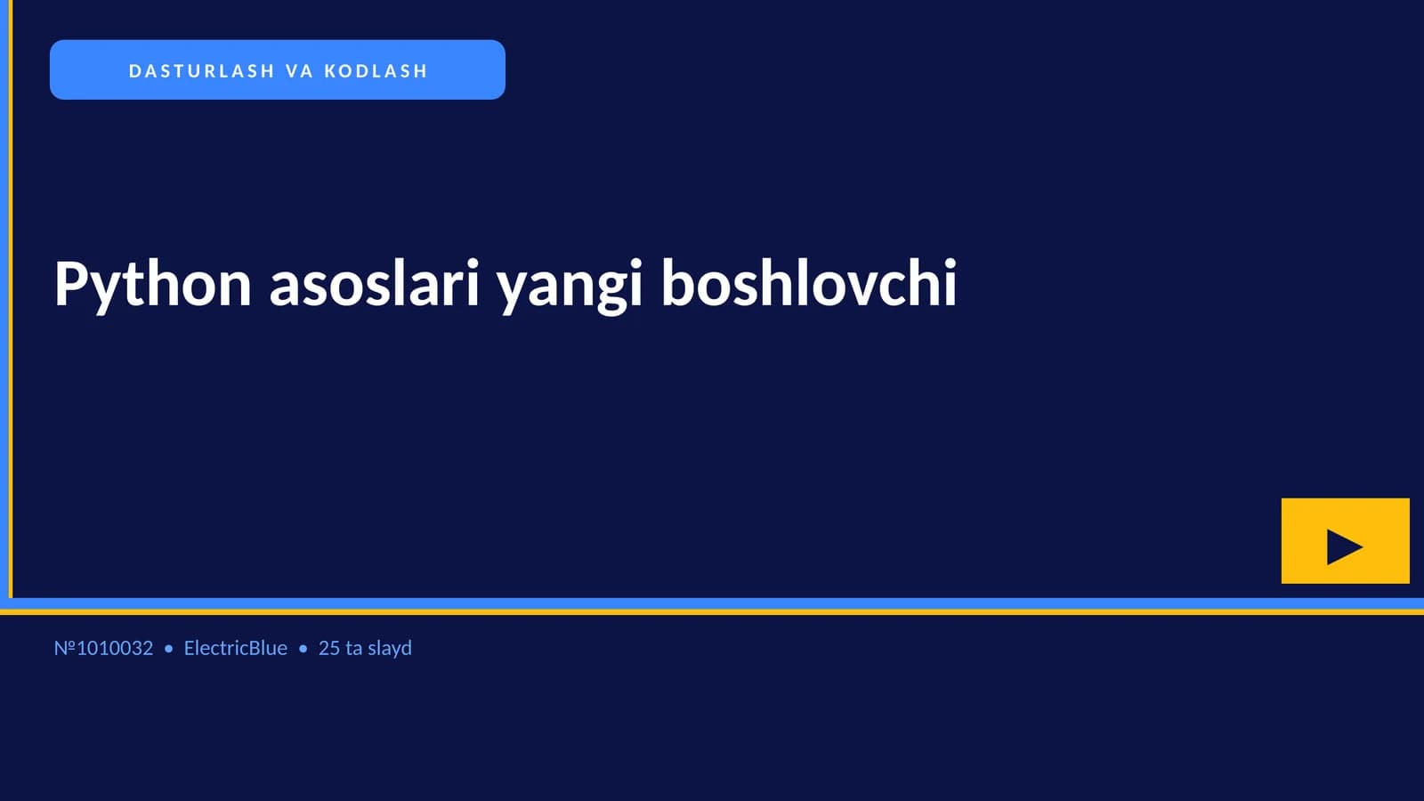 Python asoslari yangi boshlovchi