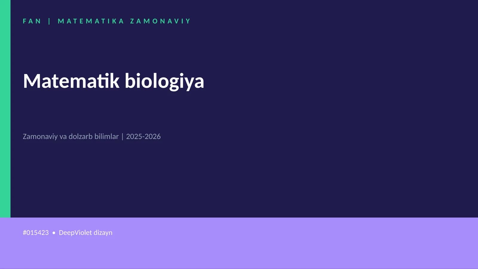 Matematik biologiya