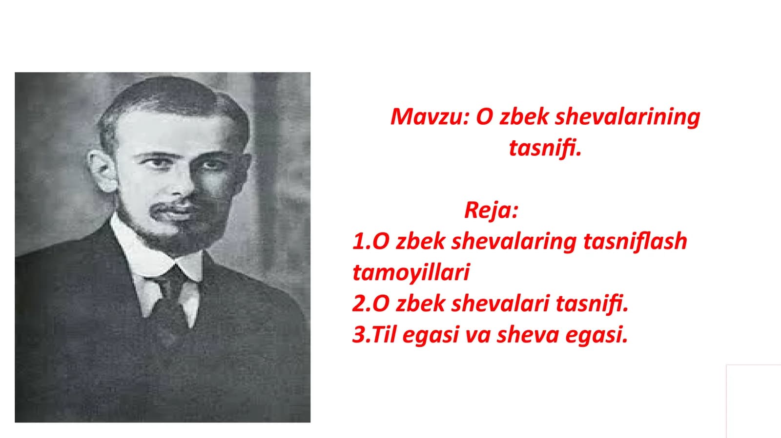 Oʻzbek shevalarining tasnifi.