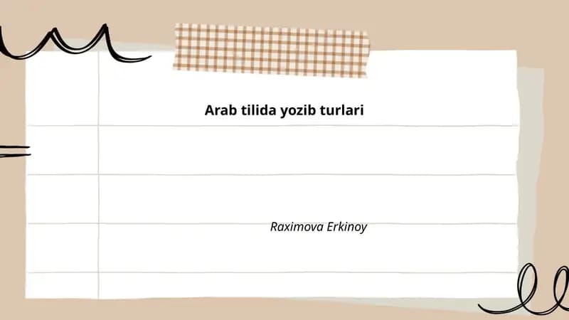 Arab tilida yozib turlari