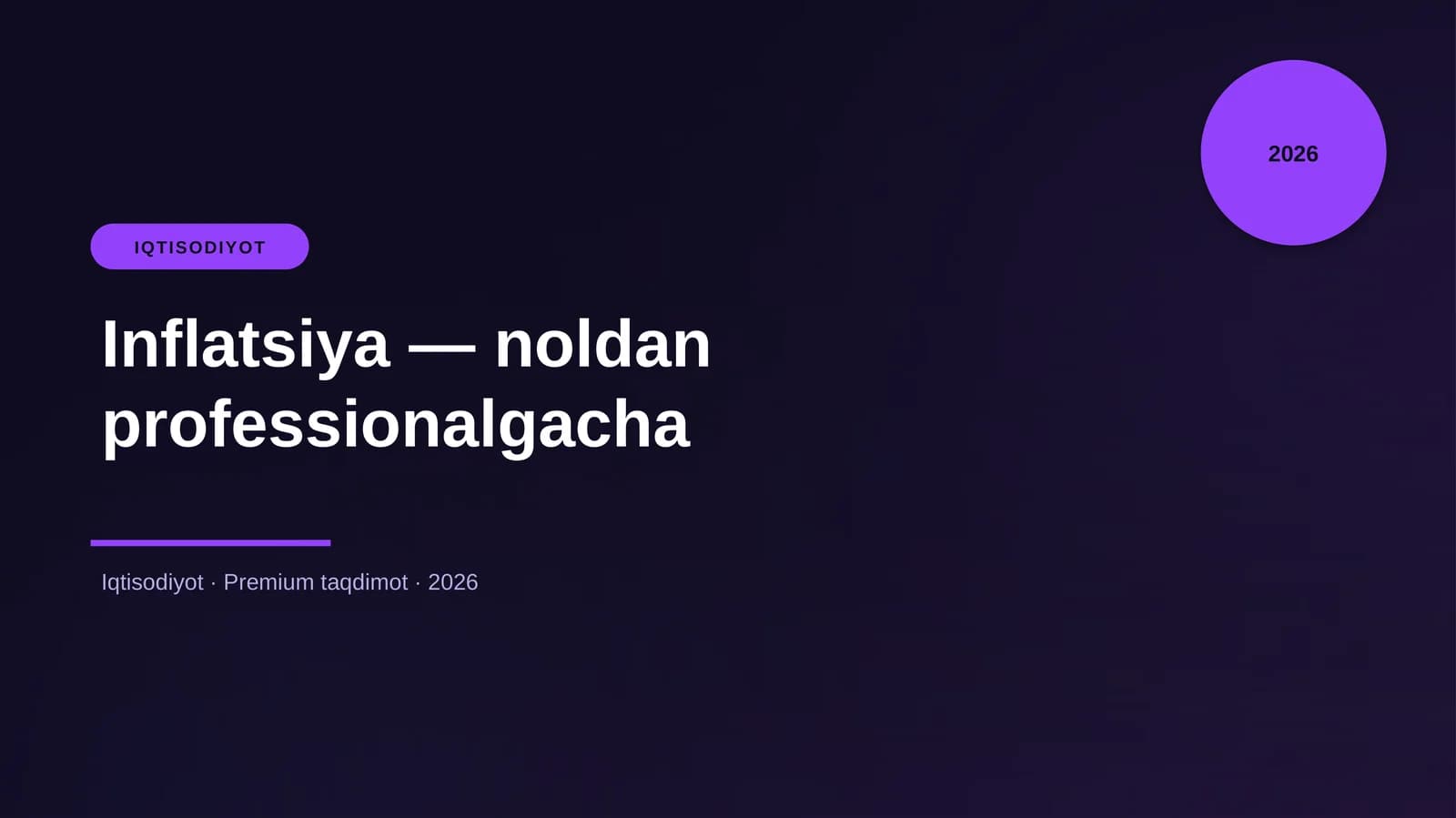 Inflatsiya — noldan professionalgacha