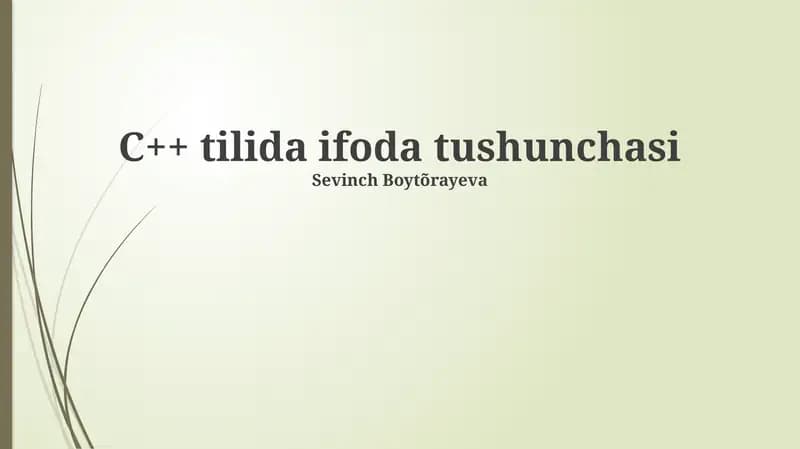 C++ tilida ifoda tushunchasi