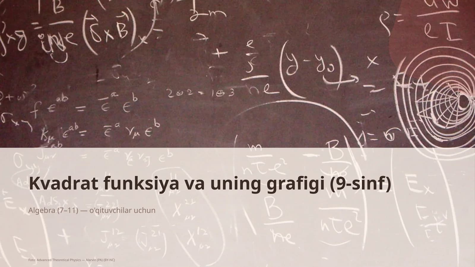 Kvadrat funksiya va uning grafigi (9-sinf)