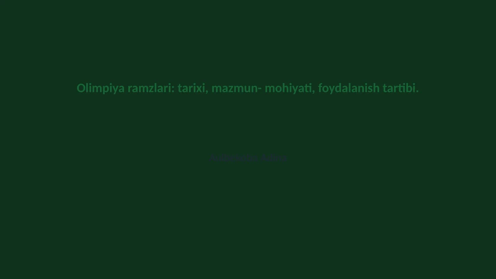 Olimpiya Ramzlari: Tarix va Mazmuni