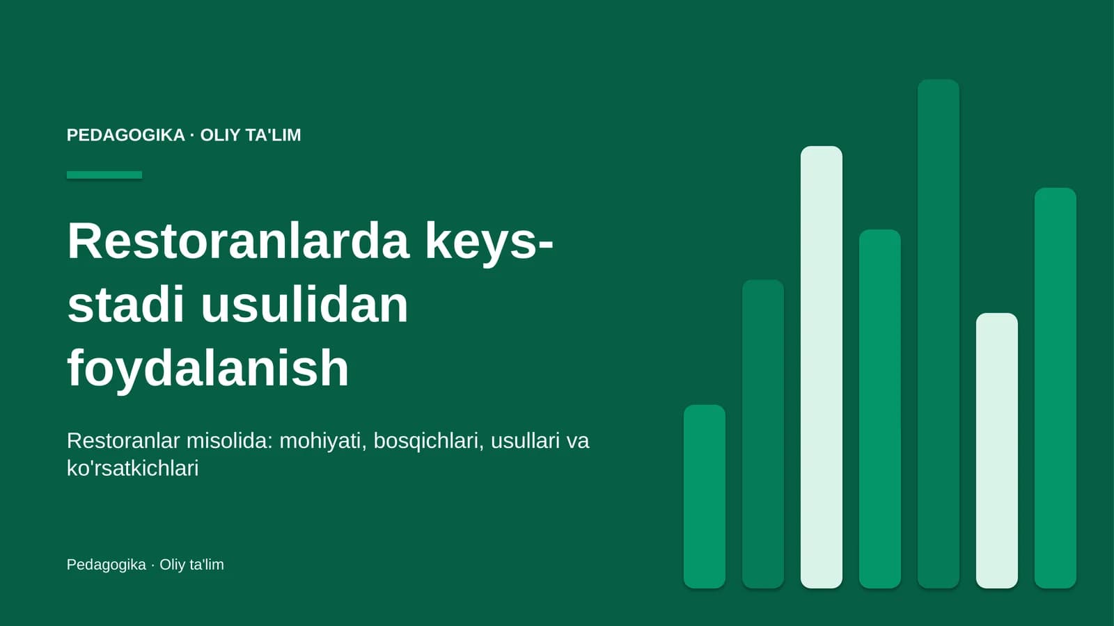 Restoranlarda keys-stadi usulidan foydalanish