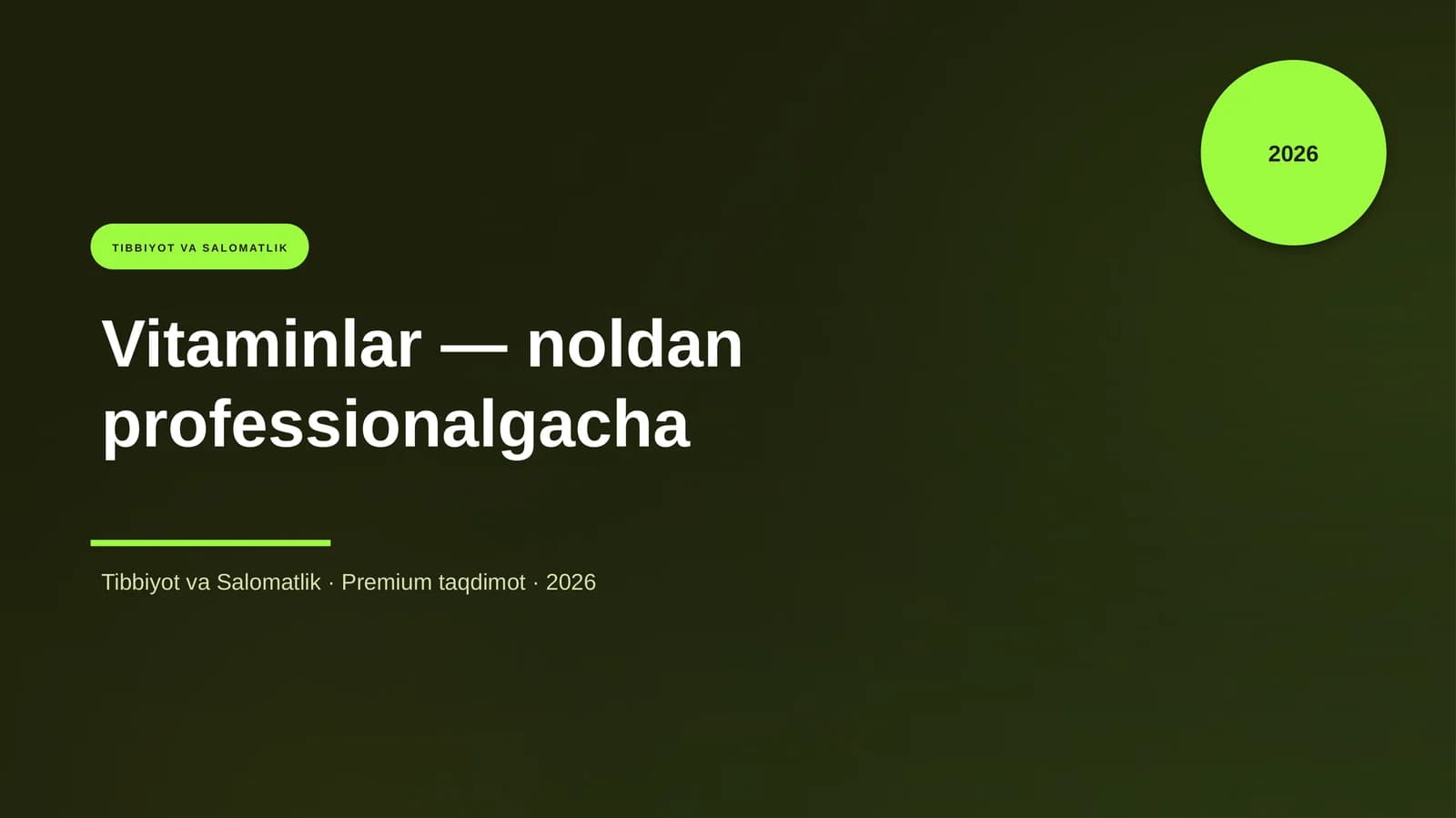 Vitaminlar — noldan professionalgacha