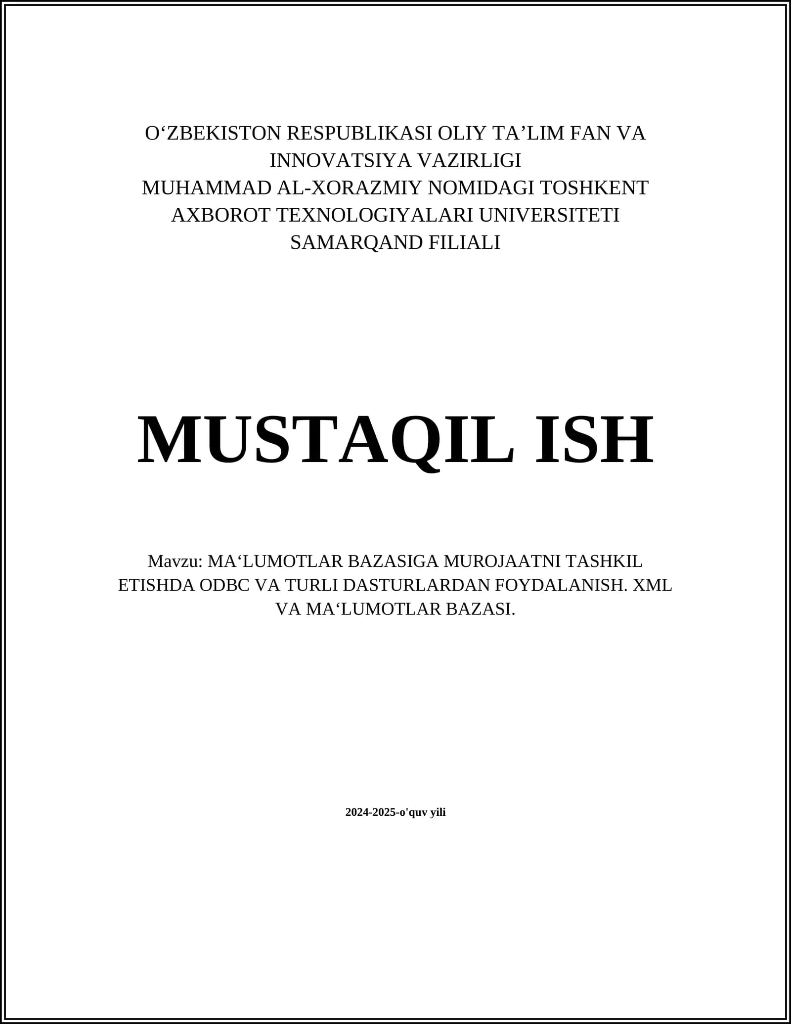 ODBC texnologiyasi