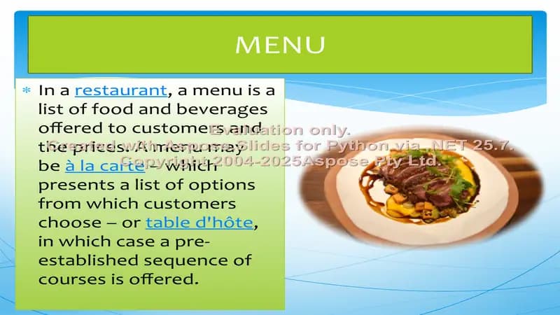 Menu